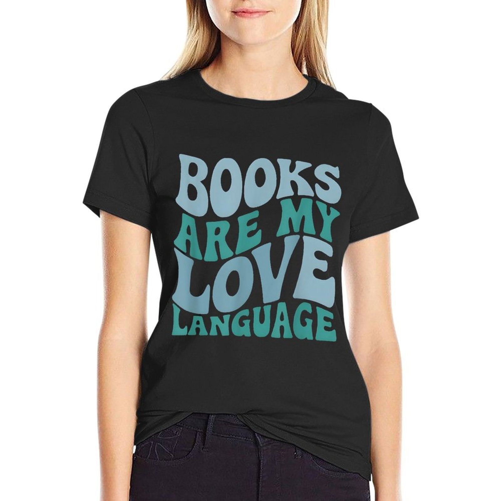 Books Are My Love Language Retro Book Quote Design  Soft T-Shirt