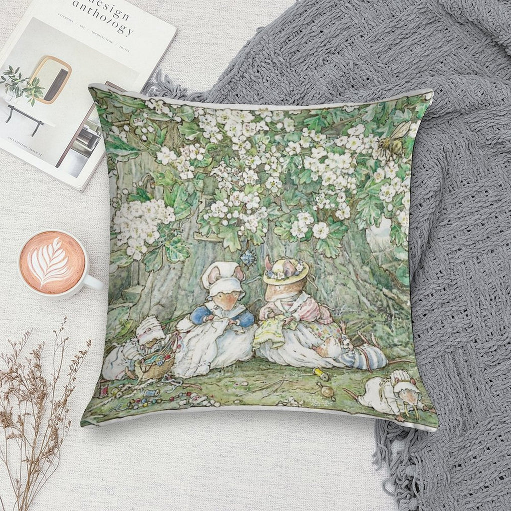 Brambly Hedge - Hawthorn Blossom And Babies Soft Gift Ready Throw Pillow