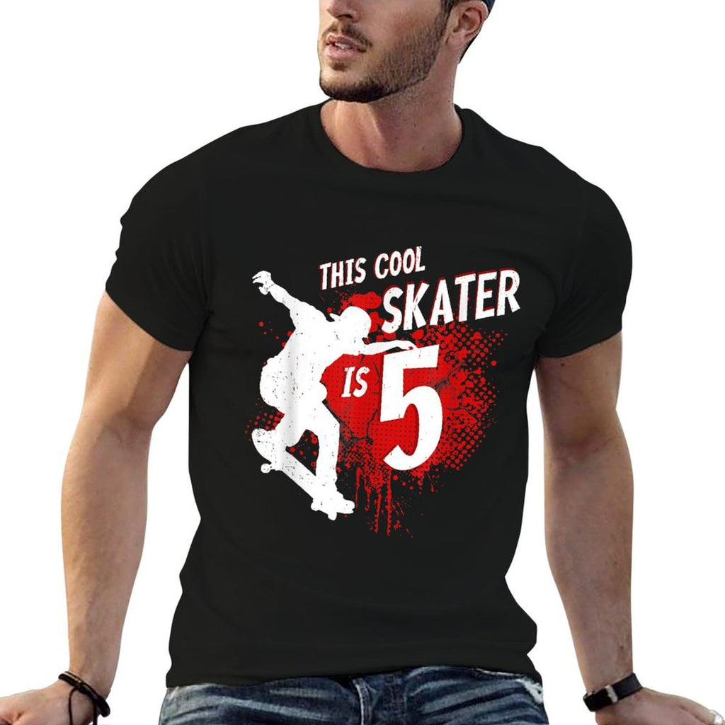 Kids 5th Birthday Skateboard - This Cool Skater 5 Year Old  Quick-drying T-Shirt