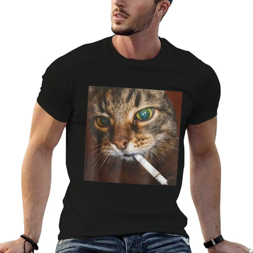 Funny Smoking Cat Meme  Stretchy T-Shirt