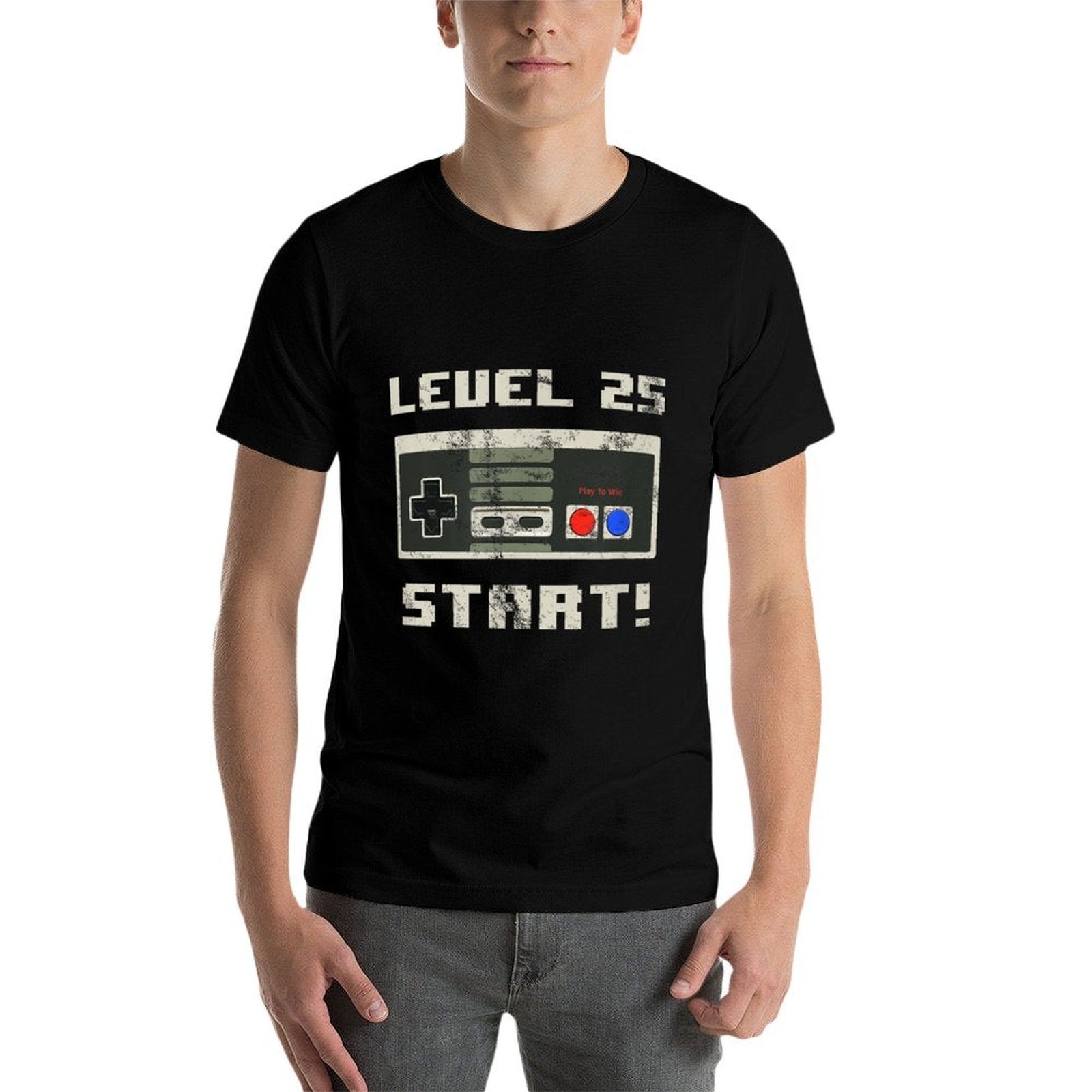 Level 25 Start! Unlocked Video Game 25th Birthday  High-quality Stitching T-Shirt