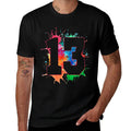 13th Birthday T-shirt for Girls Boys 13 Paint Splashes Teen  Summer-ready Fabric T-Shirt