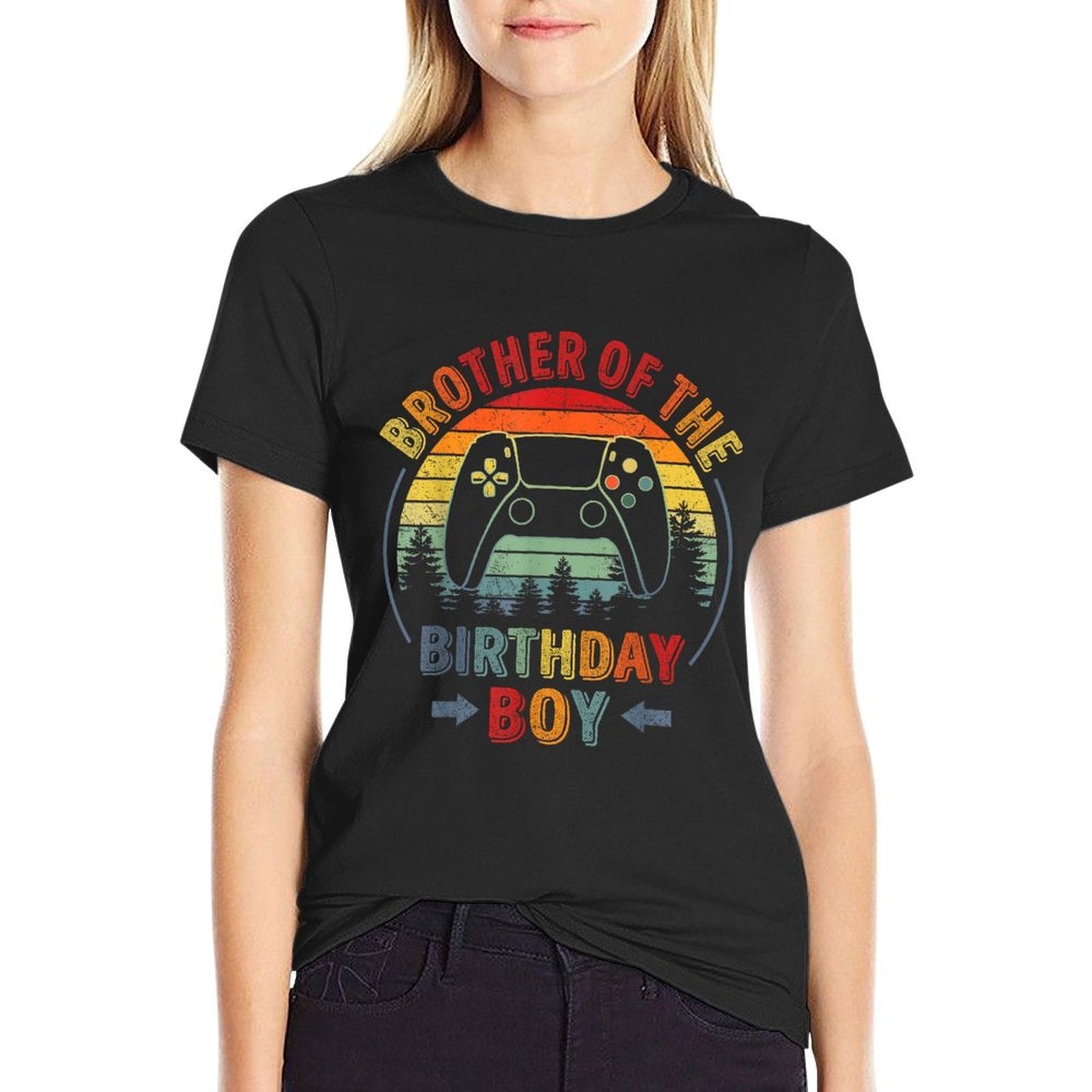 Brother of The Birthday Boy Vintage Matching Gamer Birthday  Breathable T-Shirt