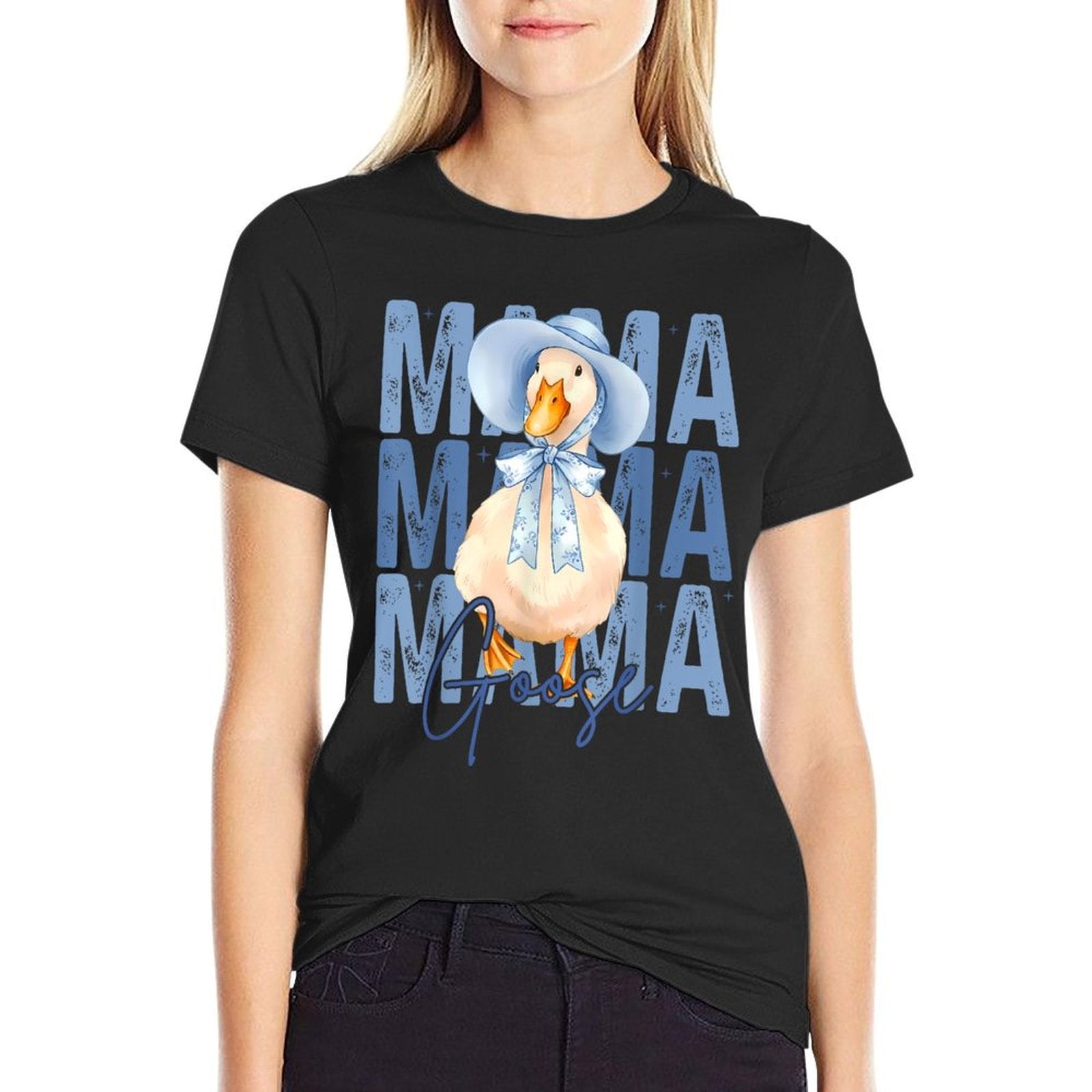 Mama Goose Blue Vintage Mom Mothers Day Goose Lovers  Classic T-Shirt