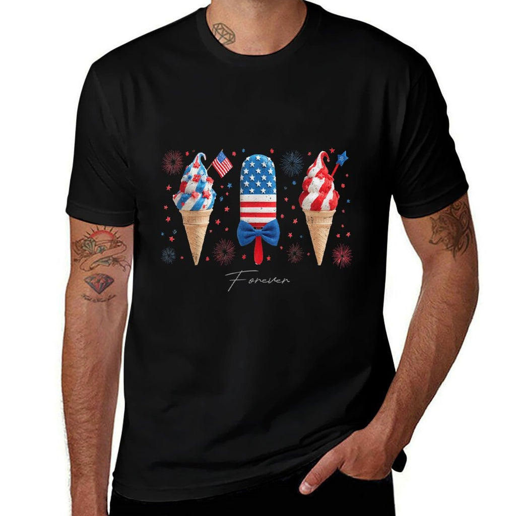 July 4th Women Men Patriontic American Independence Day  Cotton T-Shirt