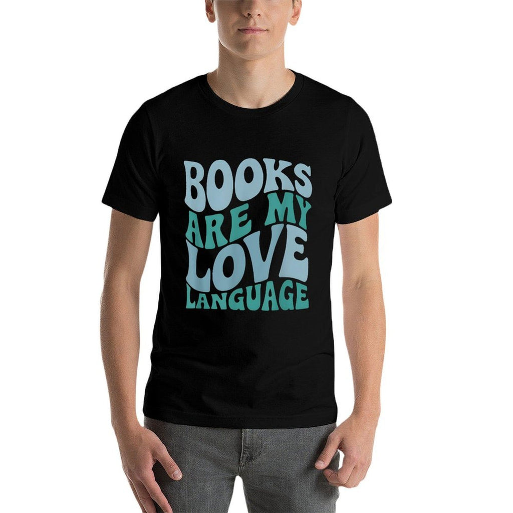 Books Are My Love Language Retro Book Quote Design  Soft T-Shirt