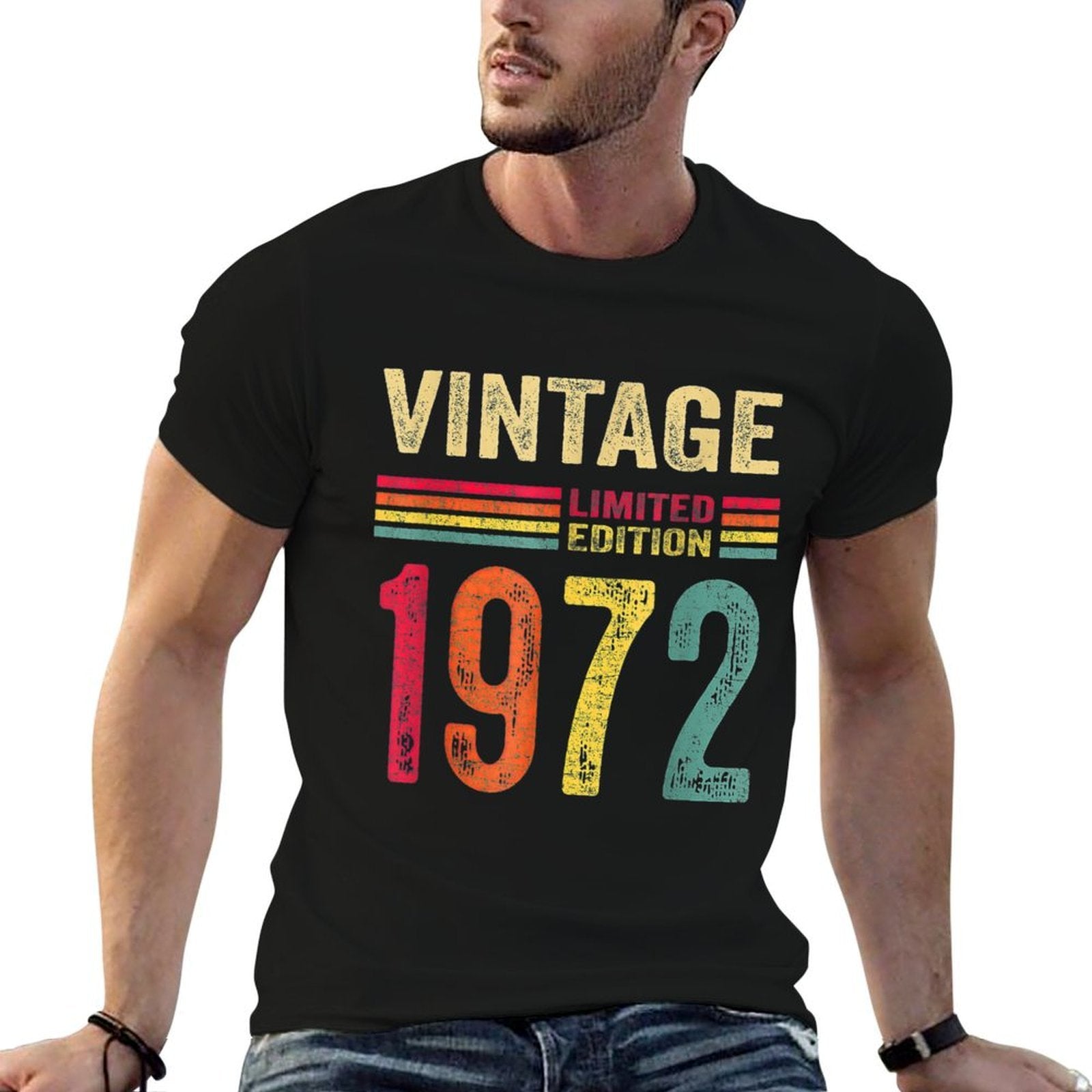 50 Year Old Gifts Vintage 1972 Limited Edition 50th Birthday  Oversized Silhouette T-Shirt