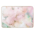 Abstract Ink Green Pink Tan Print by Zouzounio Art  Odorless Bath Mat