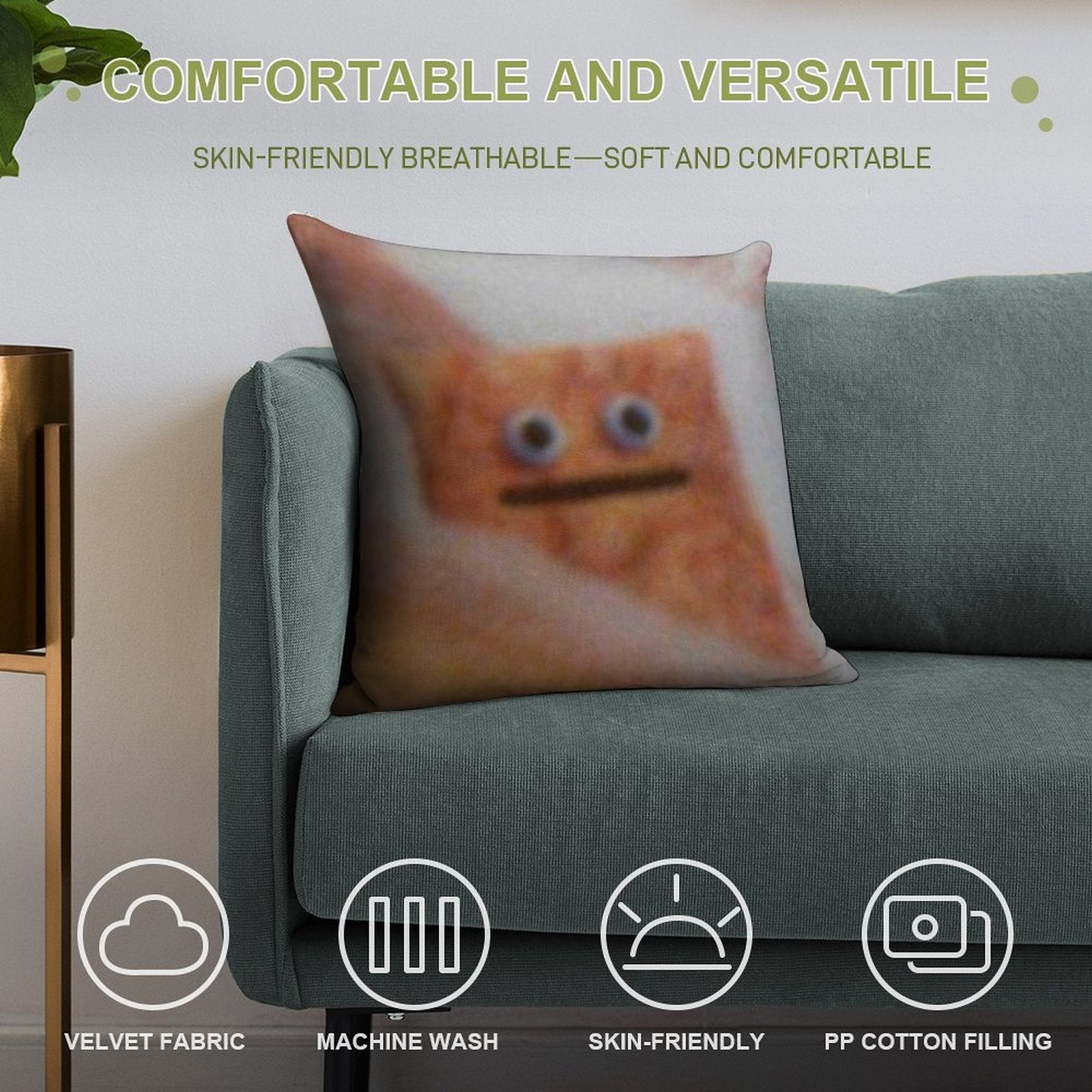 Cinnamon Toast Crunch Meme Soft Durable Construction Throw Pillow