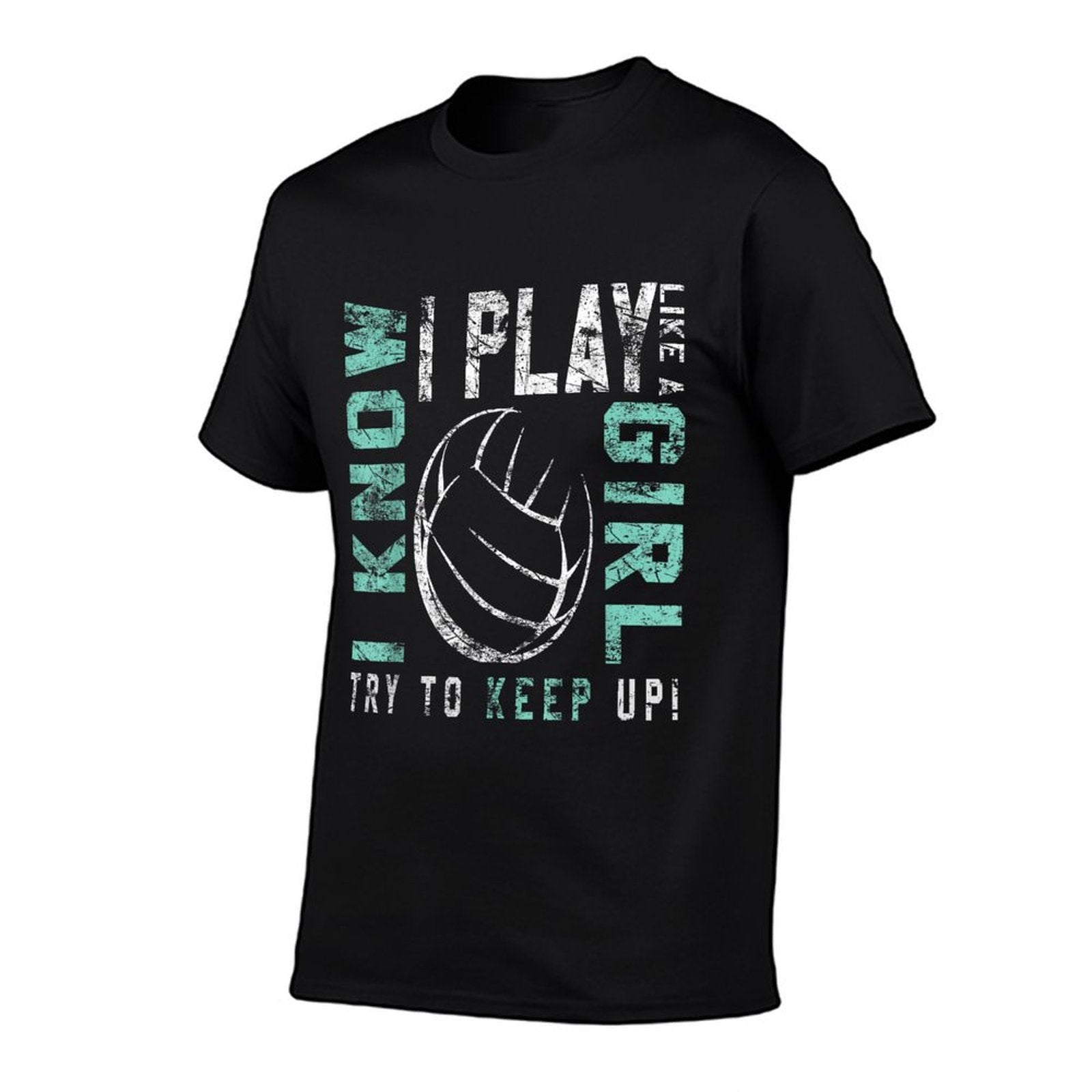 Volleyball T Forn Girls - Play Like A Girl  Trendy Pattern T-Shirt