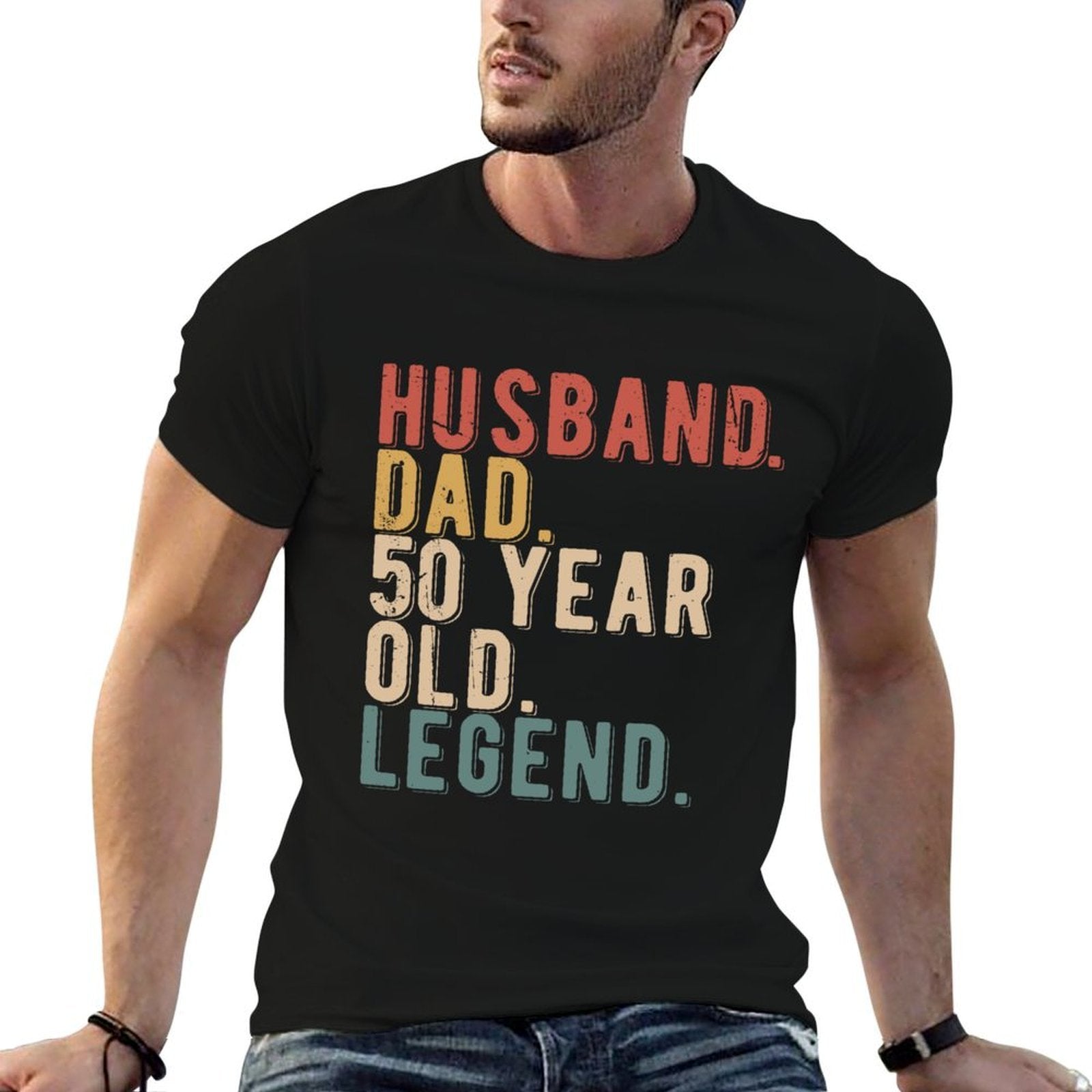 50th Birthday Decoration Gift Funny Husband Vintage Dad 1973  Fade-proof Color T-Shirt