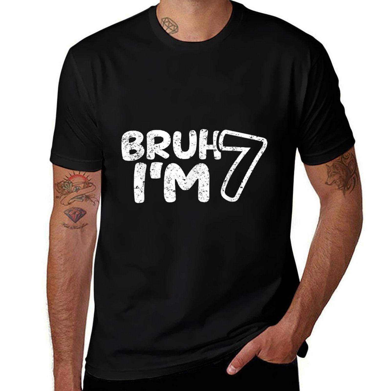 Bruh I'm 7 It's My 7th Birthday 7 Year Old Birthday  Durable T-Shirt