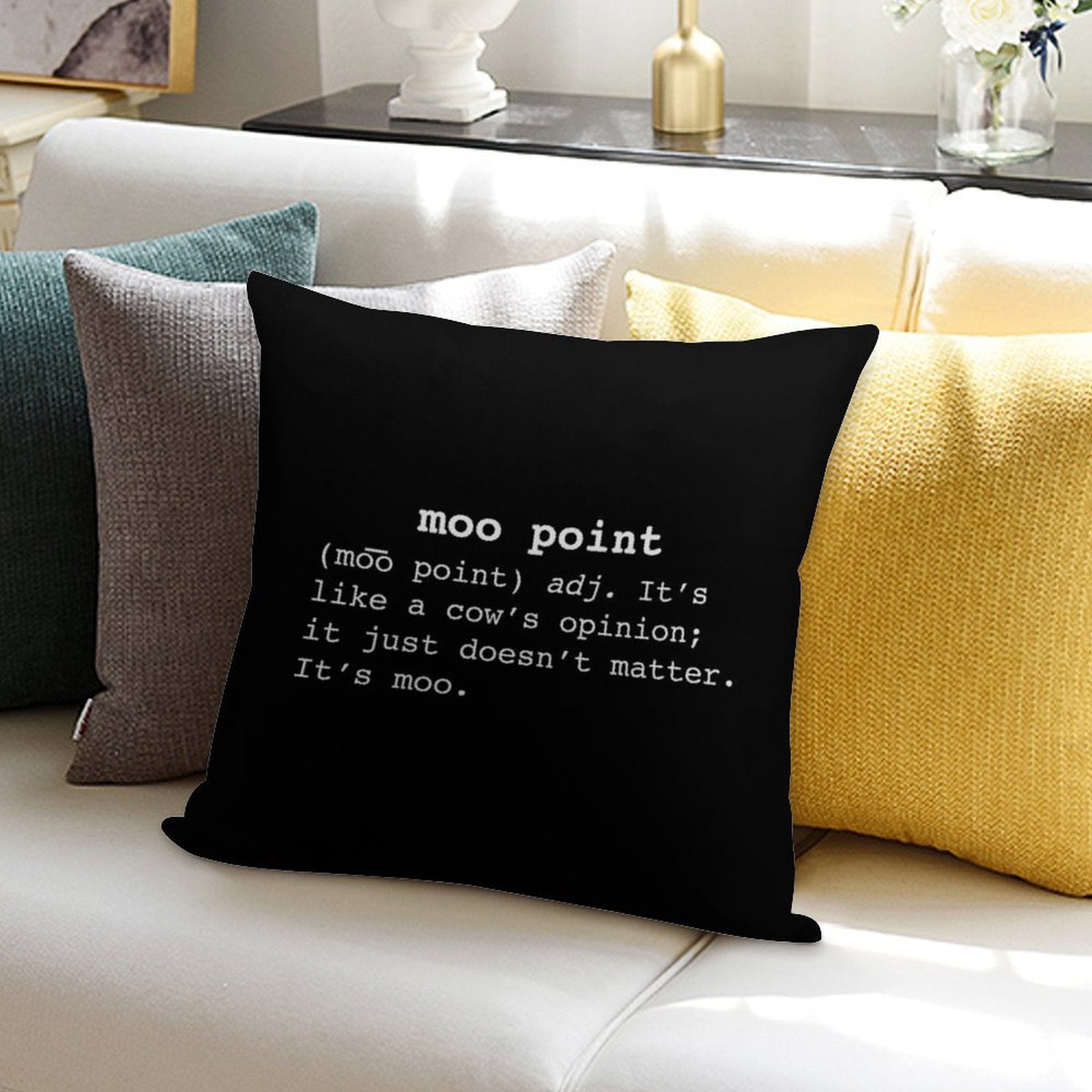 Moo Point Soft Home Decor Throw Pillow