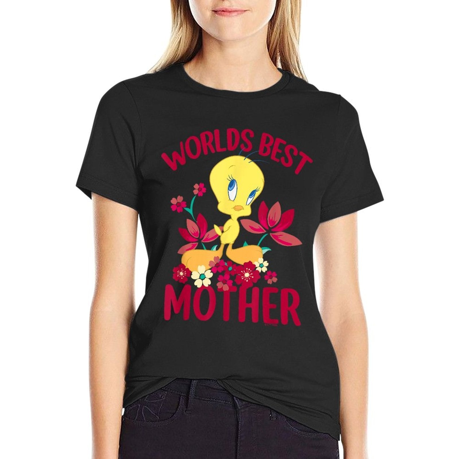 Looney Tunes Mother's Day Tweety Worlds Best Mom  Durable T-Shirt