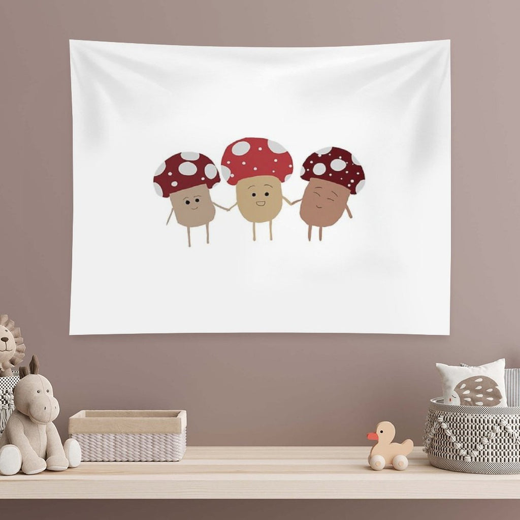 Happy Mushroom Trio Tapestry