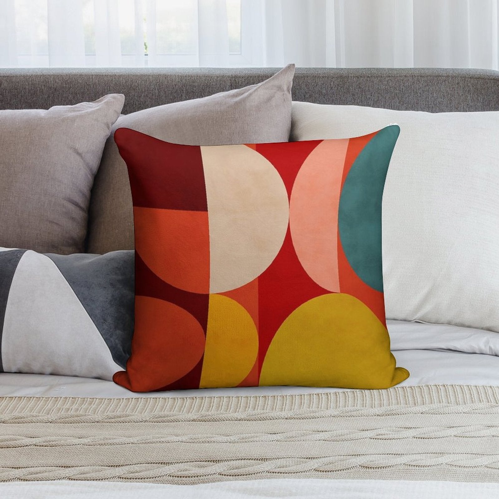 Mid Century 1 Soft Shrink-Resistant Throw Pillow