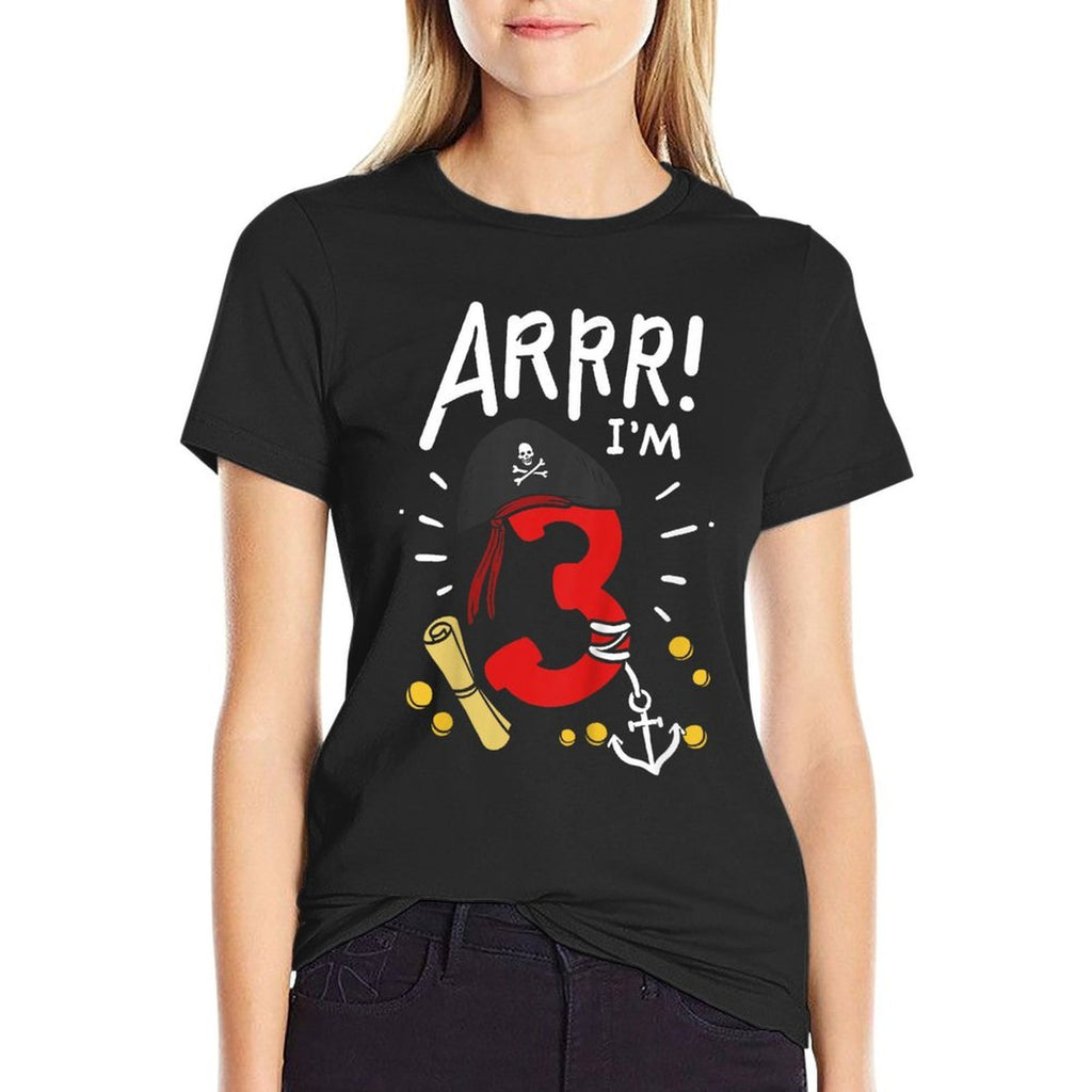 Kids 3rd Birthday Pirate Three Theme Party  Breathable T-Shirt