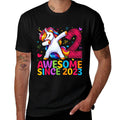 2 Year Old Unicorn Dabbing 2nd Birthday Girl Party  Breathable T-Shirt