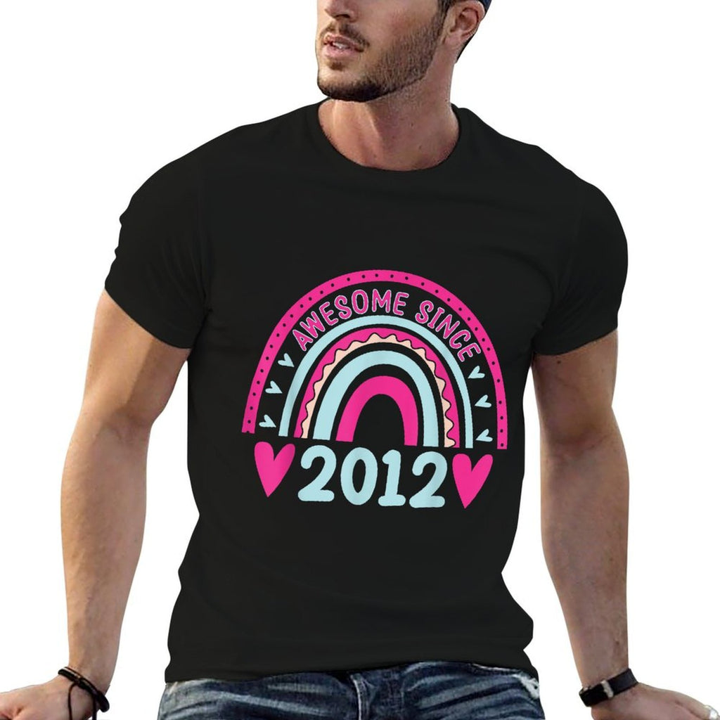 Awesome Since 2012! 11th Birthday Eleven Years Old  Rolled Sleeves T-Shirt