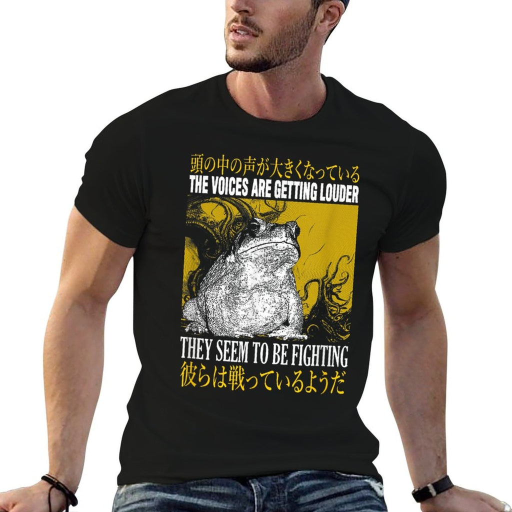 The Voices Are Getting Louder Frog Japanese Horror  Easy-care T-Shirt