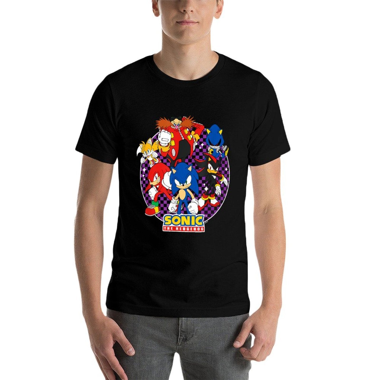 Sonic The Hedgehog Heroes & Villains Epic Portrait  Oversized Silhouette T-Shirt