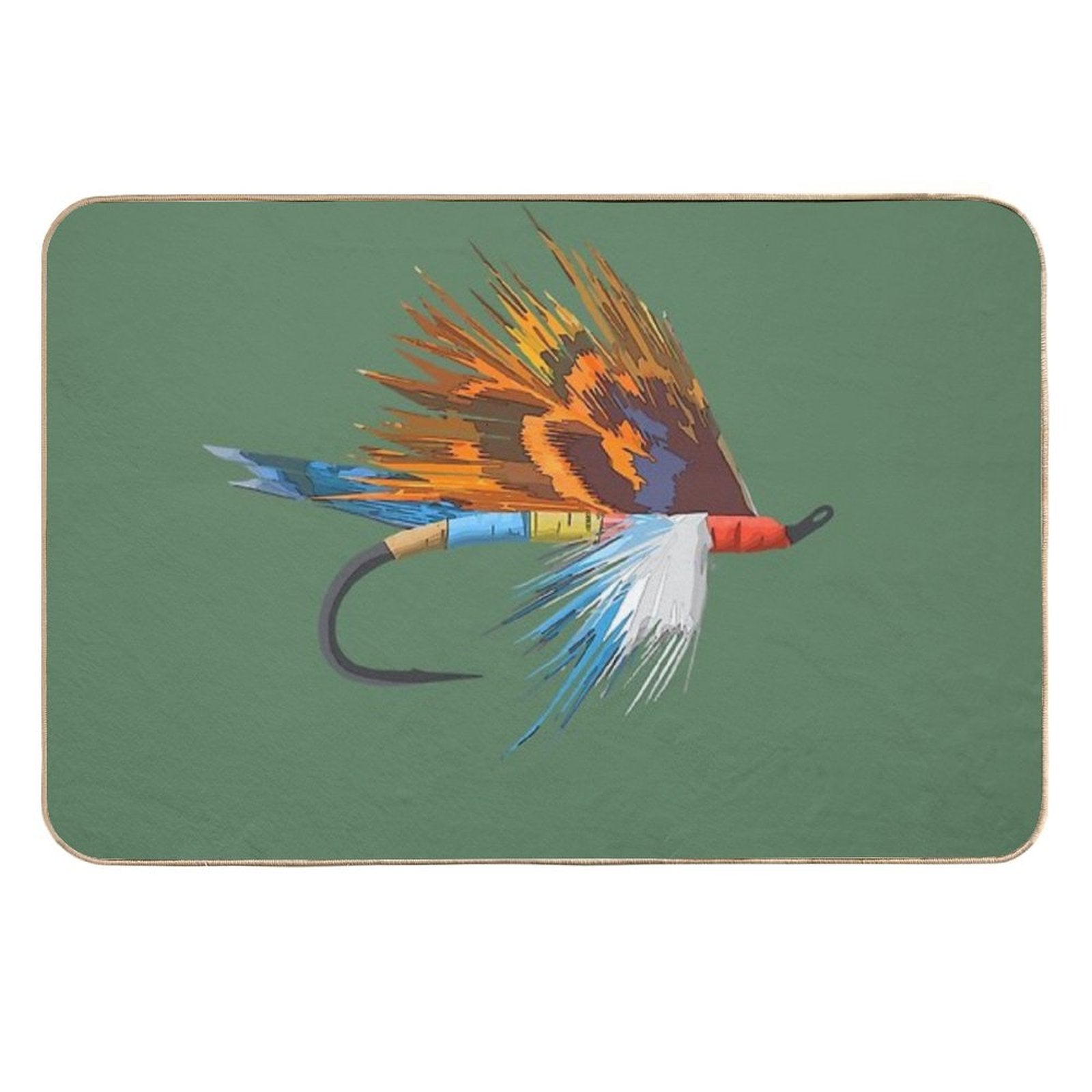 Fly Fishing Art by TeeCreations  Repositionable Bath Mat