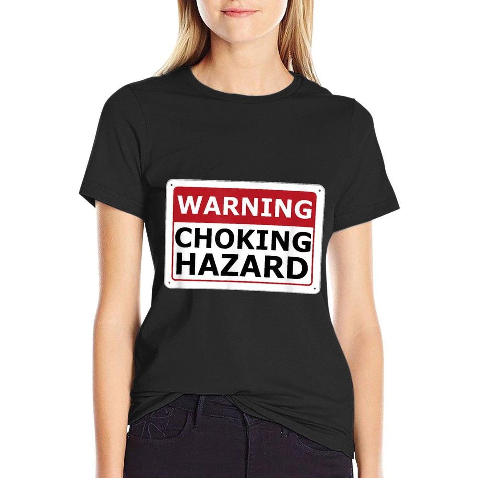 Warning Choking Hazard Funny Adult Meme  Relaxed-fit T-Shirt