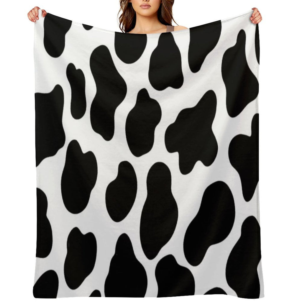Cow Print Plush Throw Blanket