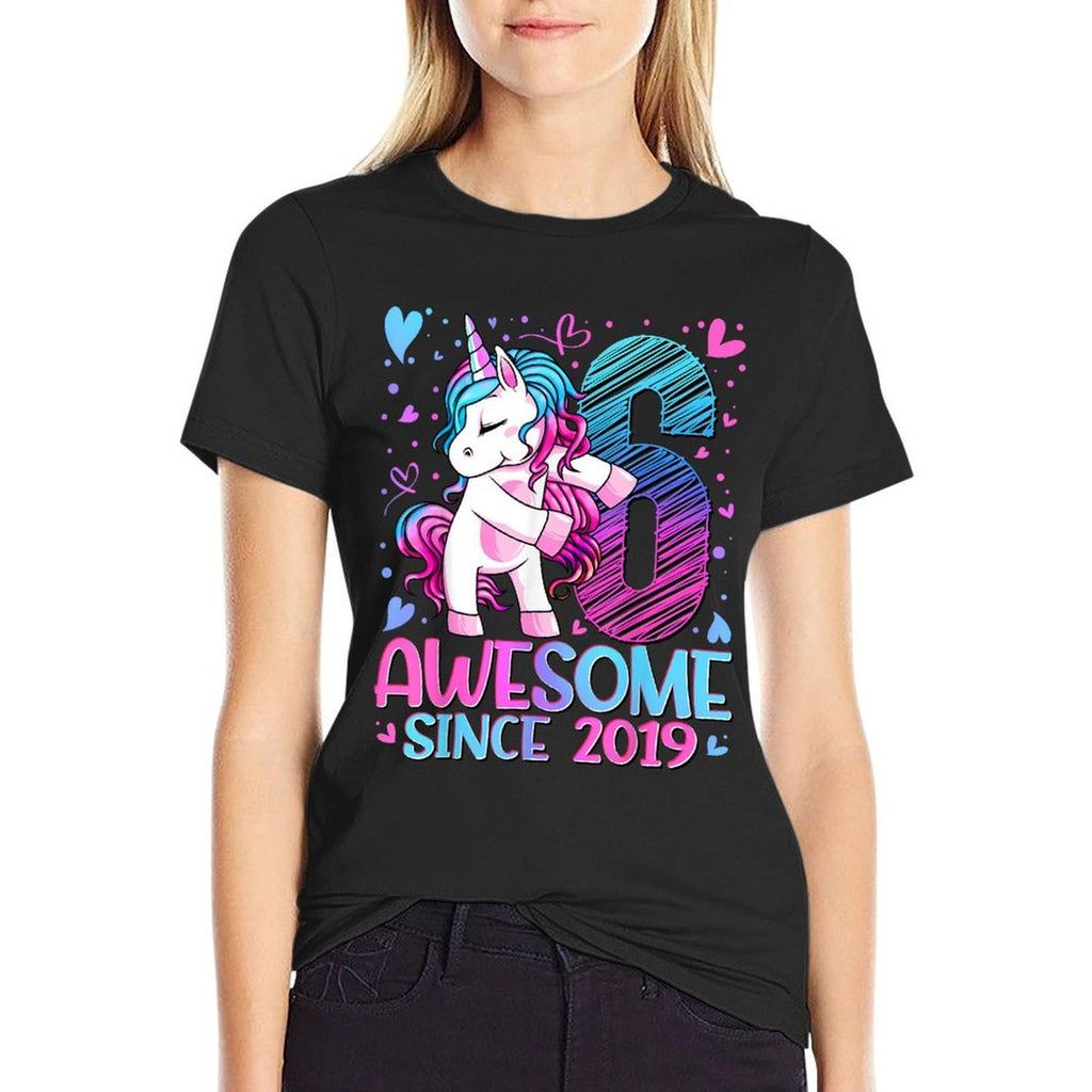 6 Year Old Unicorn Gifts For Girls 6th Birthday Girl Party  Polyester Blend T-Shirt