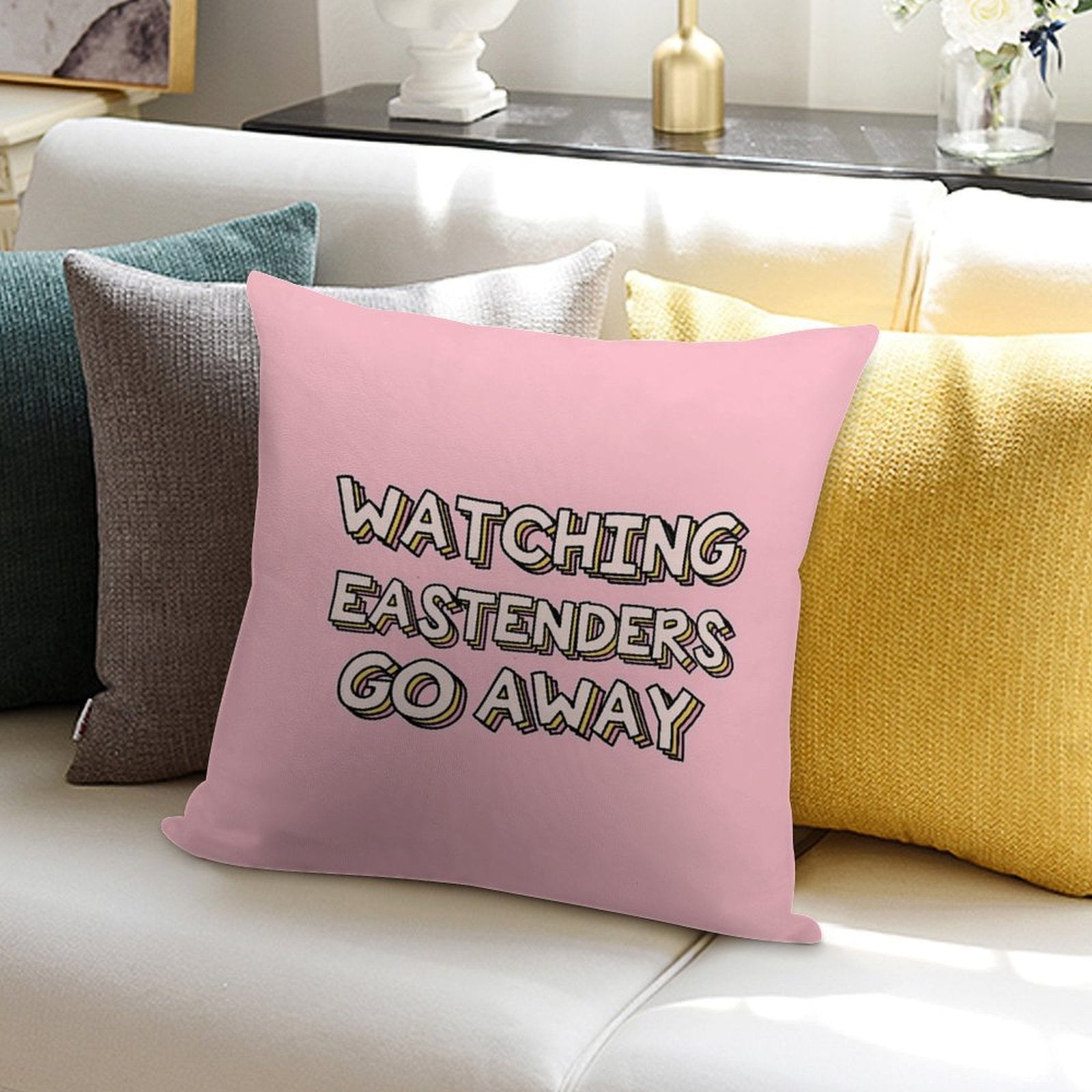 Watching Eastenders Go Away Soft Bedroom Essential Throw Pillow