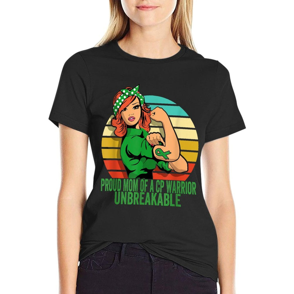 Proud Mom OF A Cerebral Palsy Warrior Unbreakable  Moisture-wicking T-Shirt