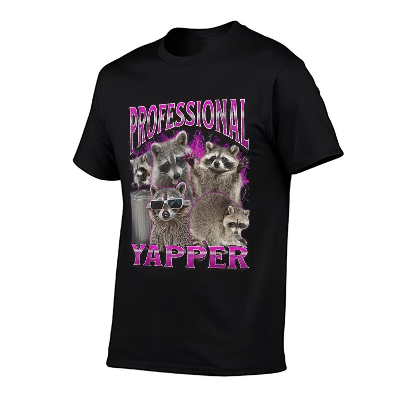 Professional Yapper Funny Raccoon Meme Bootleg Graphic 90s  Eco-friendly Material T-Shirt