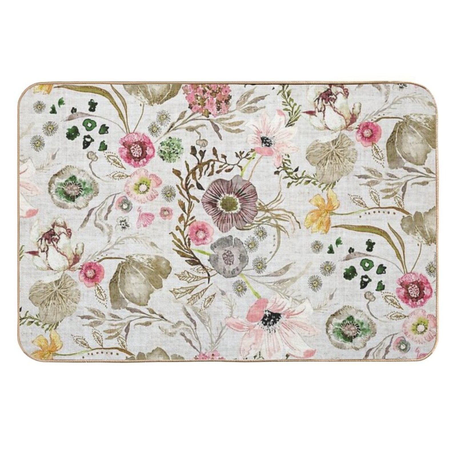 Atlantis Floral (golden)  Long-Lasting Bath Mat