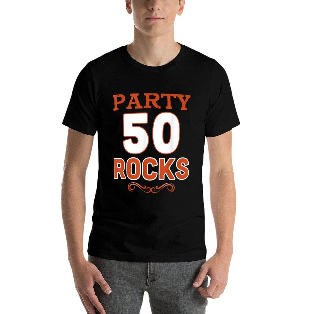 Funny Party 50th Rocks Birthday Gift For All  Wrinkle-resistant T-Shirt