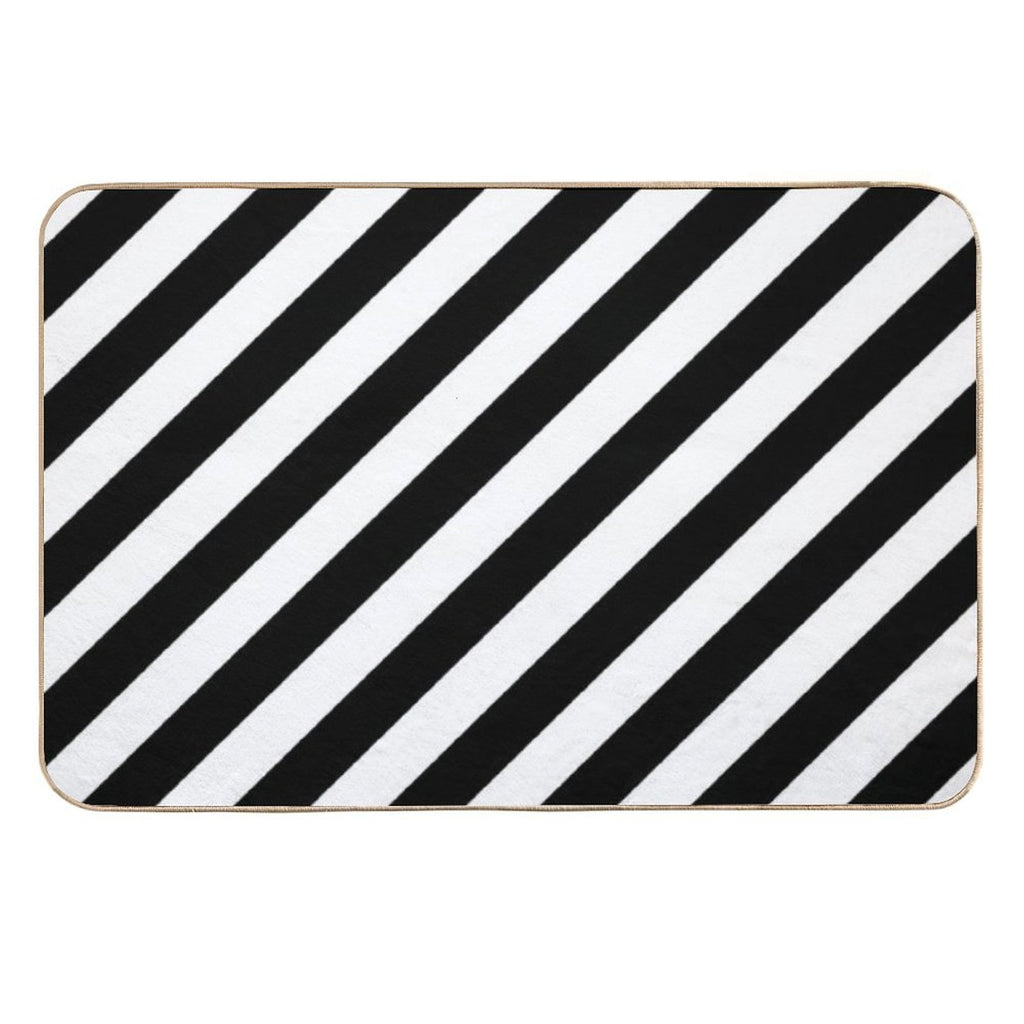Black And White Diagonal Stripe Duvet Cover Phone Case  Slip-Resistant Bath Mat
