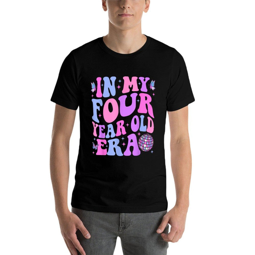 In My Four Year Old Era Girl Boy 4th Birthday 4 Year Old  Heathered Texture T-Shirt