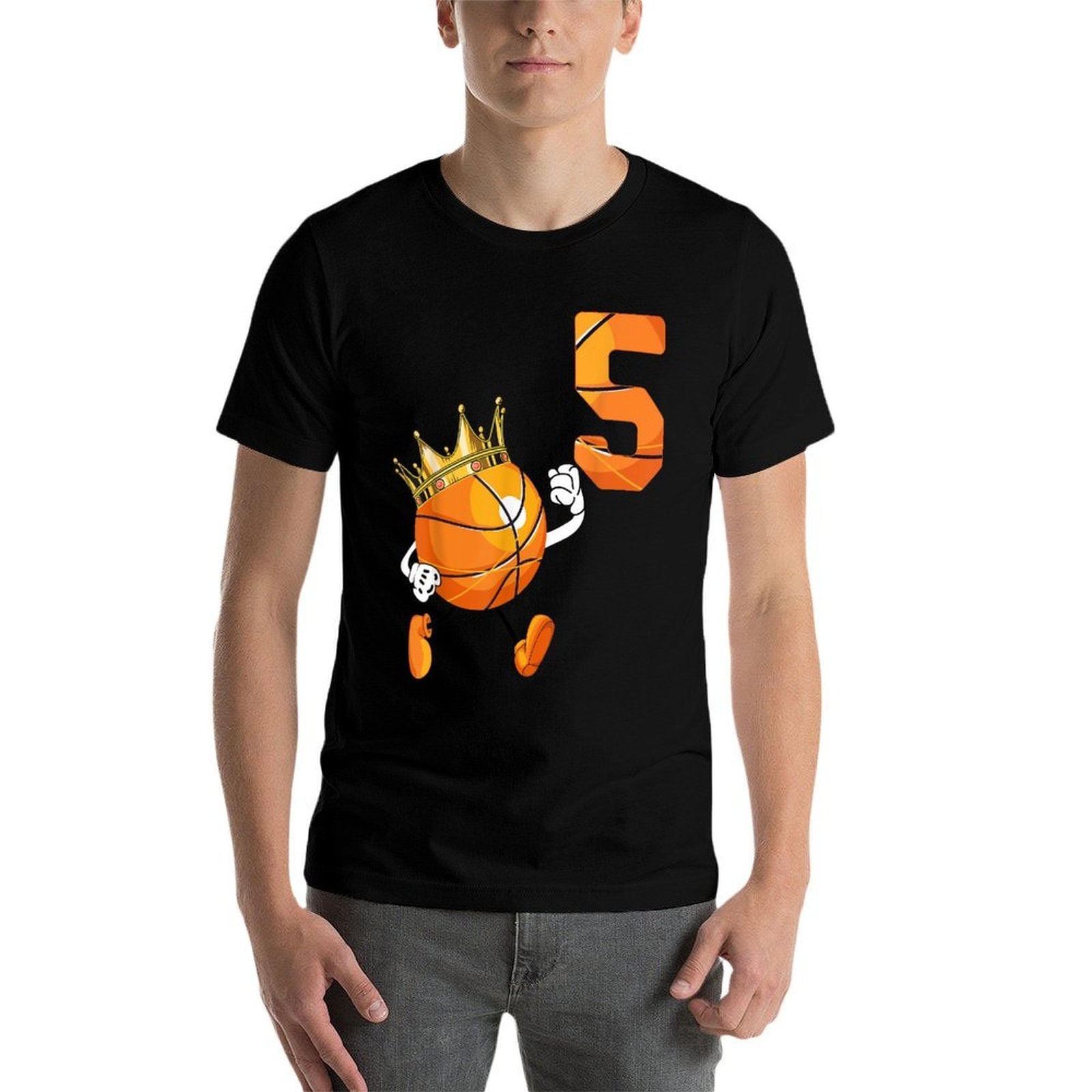 5th Birthday 5 Years Old Basketball Lover Theme Party  Quick-drying T-Shirt