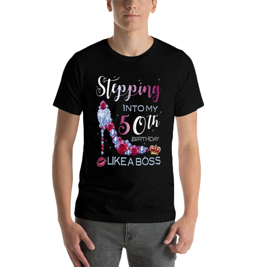 Stepping Into My 50th Birthday in 1970 Womens Gifts  Oversized Silhouette T-Shirt