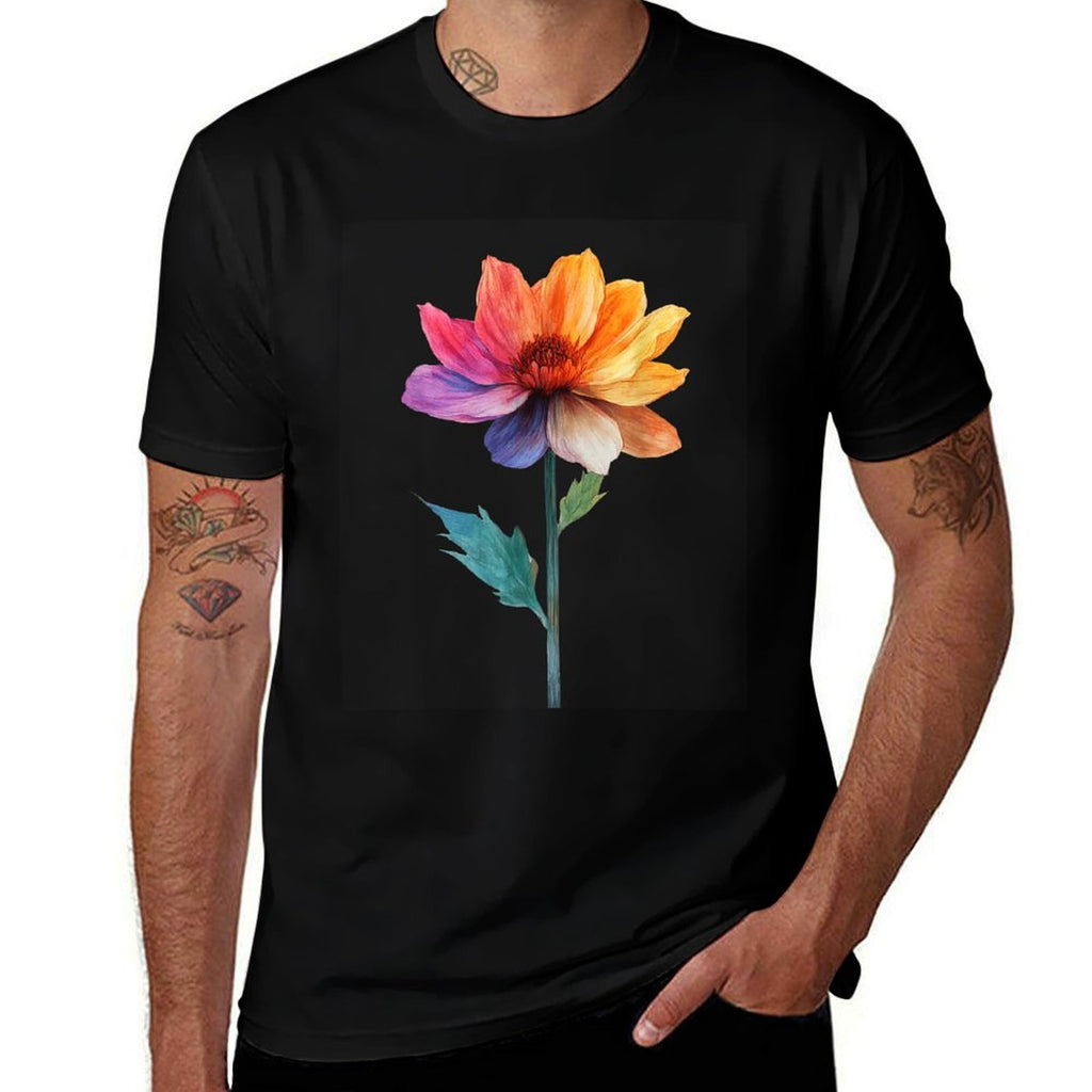 Vibrant Watercolor Flower Botanical Design  Slim-fit Cut T-Shirt
