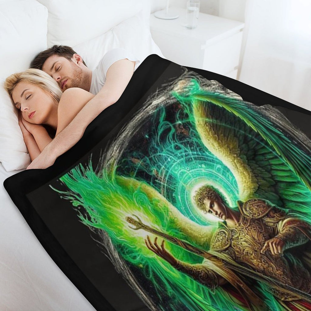 Saint Raphael Archangel -   Angel of Healing - Christmas Gift Travel-friendly Throw Blanket