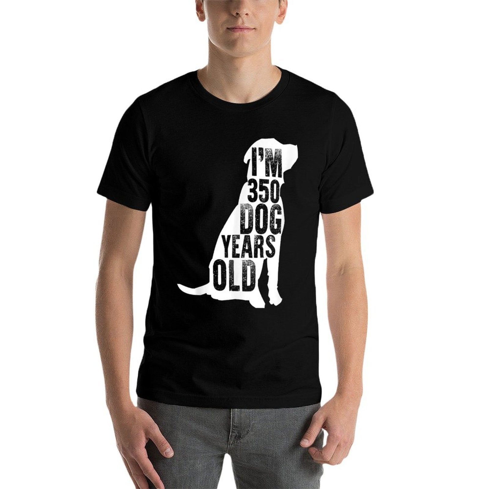 I'm 350 Dog Years Old Funny 50th Birthday Gift  Oversized Silhouette T-Shirt