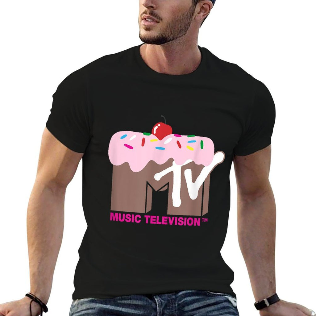 MTV Music Television Vintage 80s Cupcake  Sprinkles Logo  Graphic-printed T-Shirt
