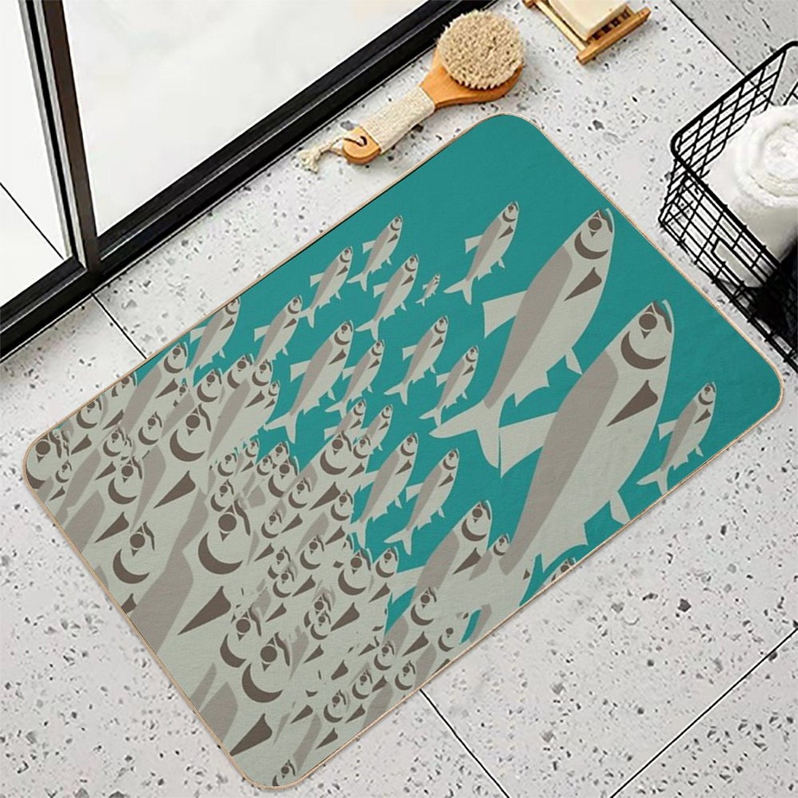 Coast Salish Herring  High-Traffic Bath Mat