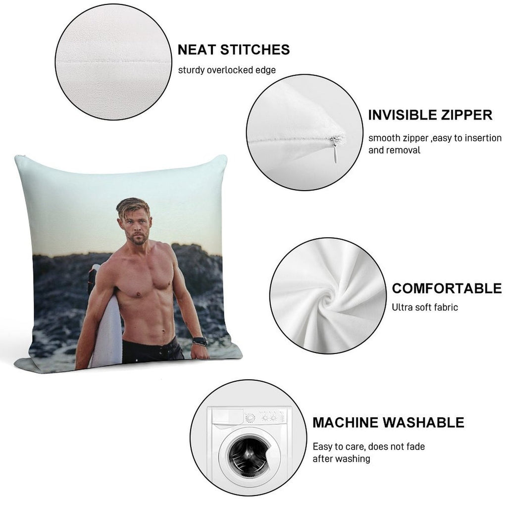 Chris Hemsworth Soft Skin-Friendly Throw Pillow