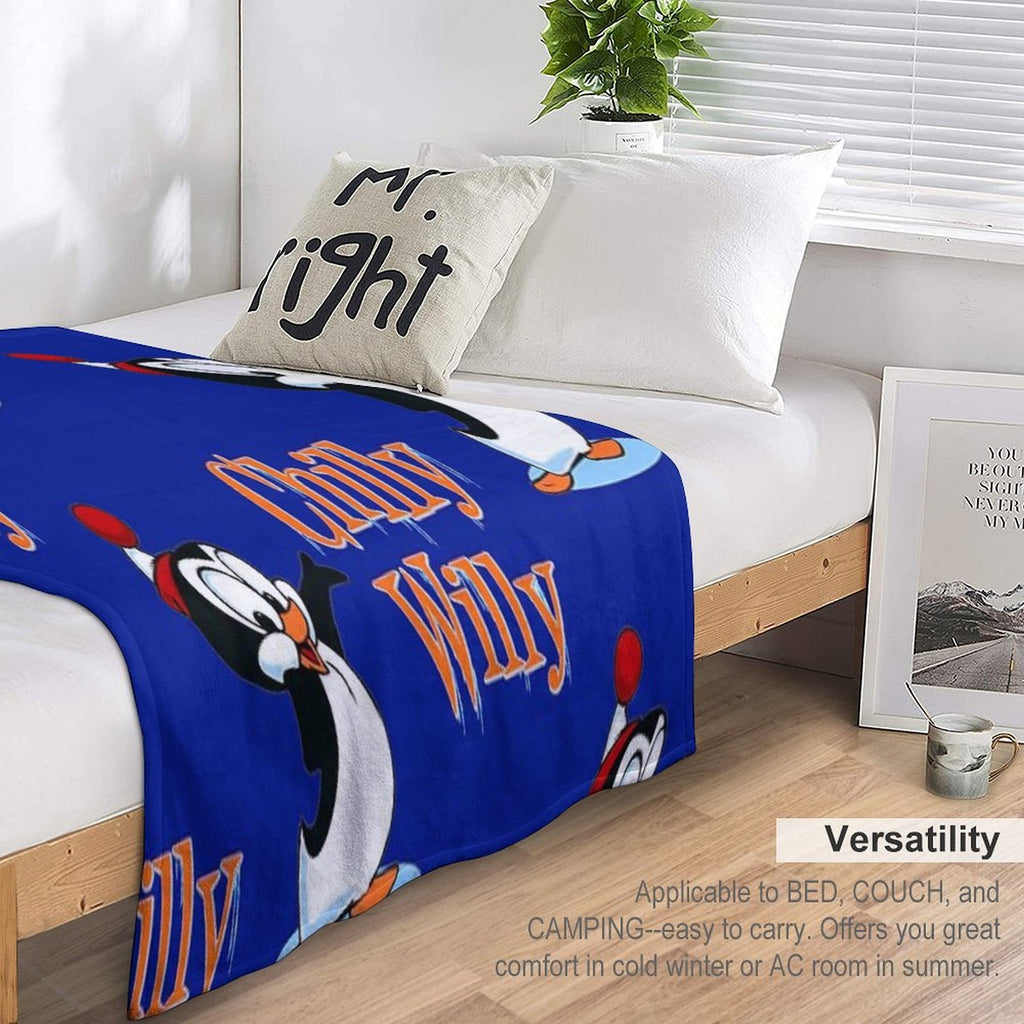 Uh Huh! Chilly Willy Vintage Retro Style Eco-conscious Throw Blanket