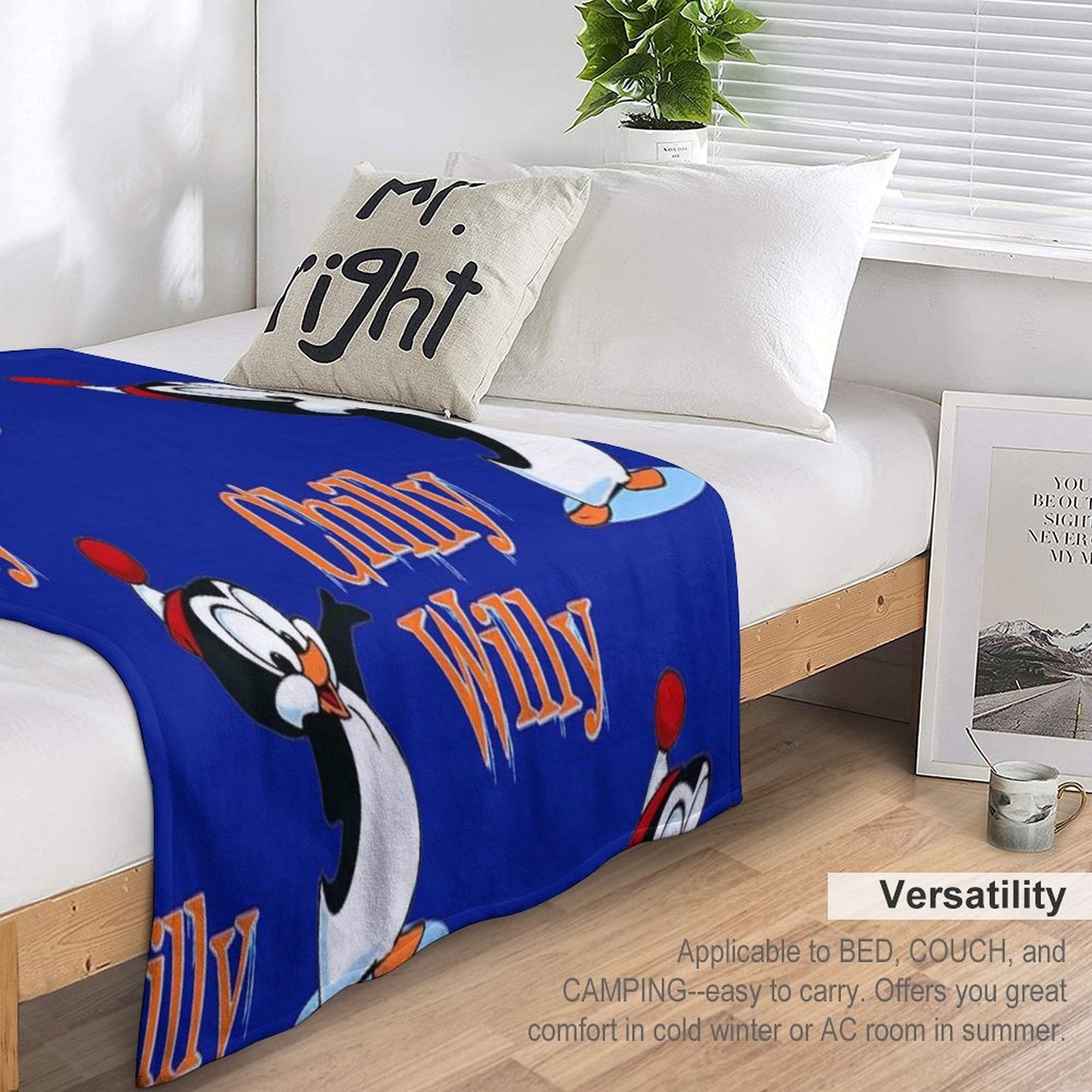 Uh Huh! Chilly Willy Vintage Retro Style Eco-conscious Throw Blanket