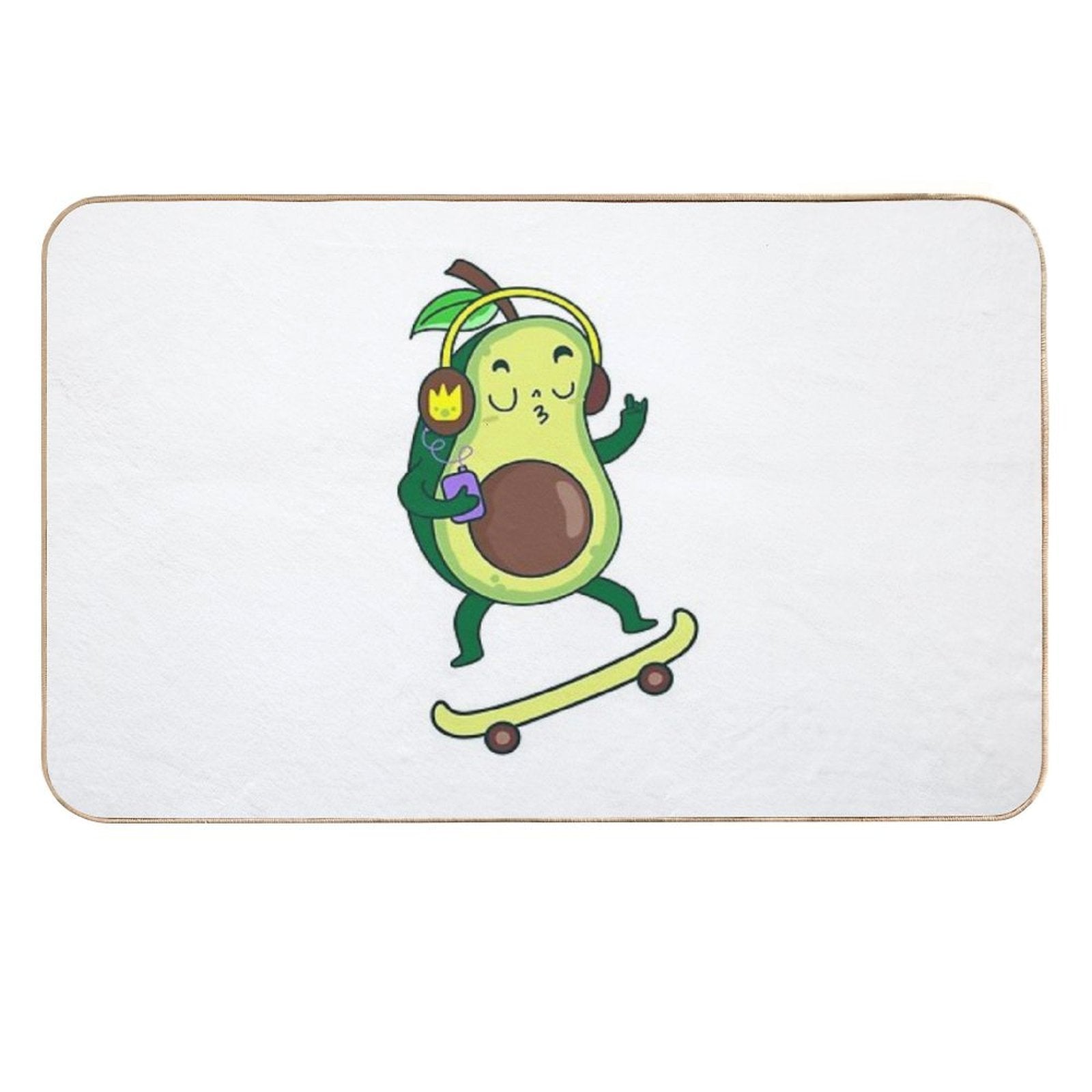 Avocado Funky Skater Bath Mat Durable Bath Mat