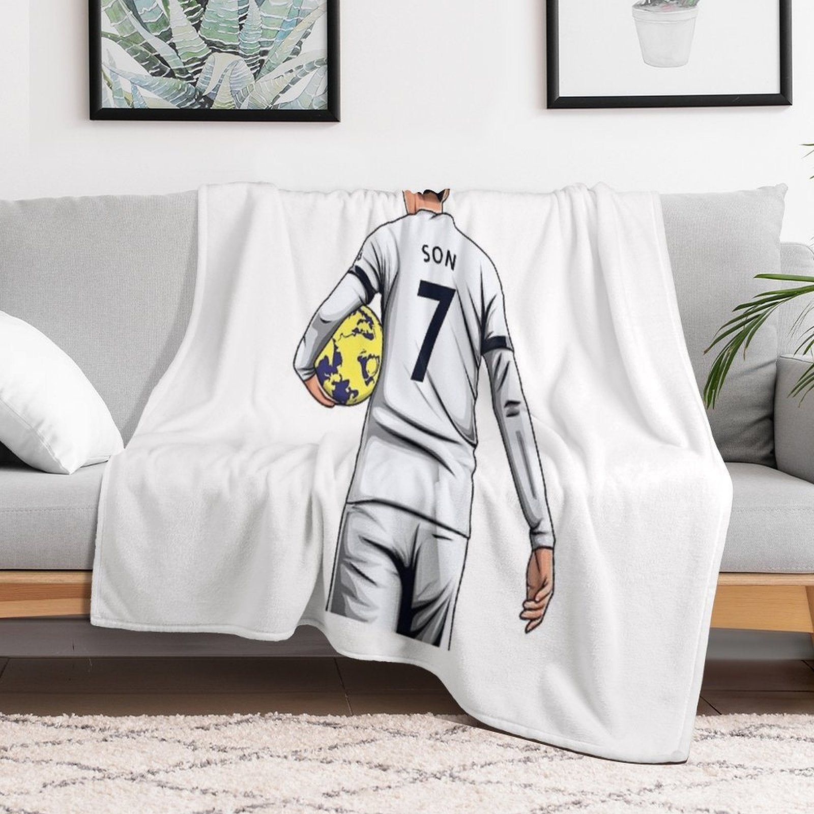 Son Heung Min Carries The Ball. Versatility Throw Blanket