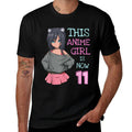 This Anime Girl Is Now 11 Years Old Birthday Girl Kawaii  Heathered Texture T-Shirt