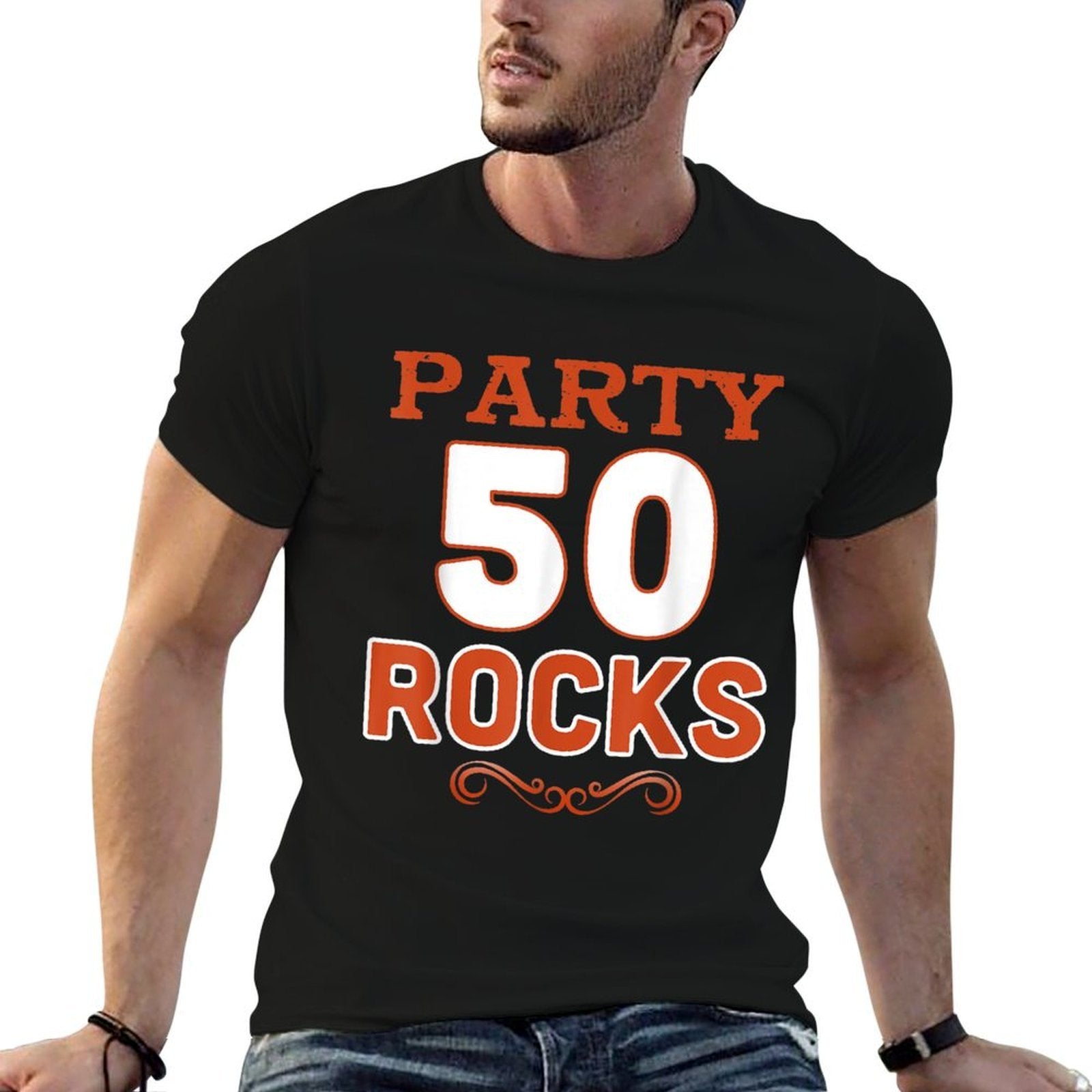 Funny Party 50th Rocks Birthday Gift For All  Wrinkle-resistant T-Shirt